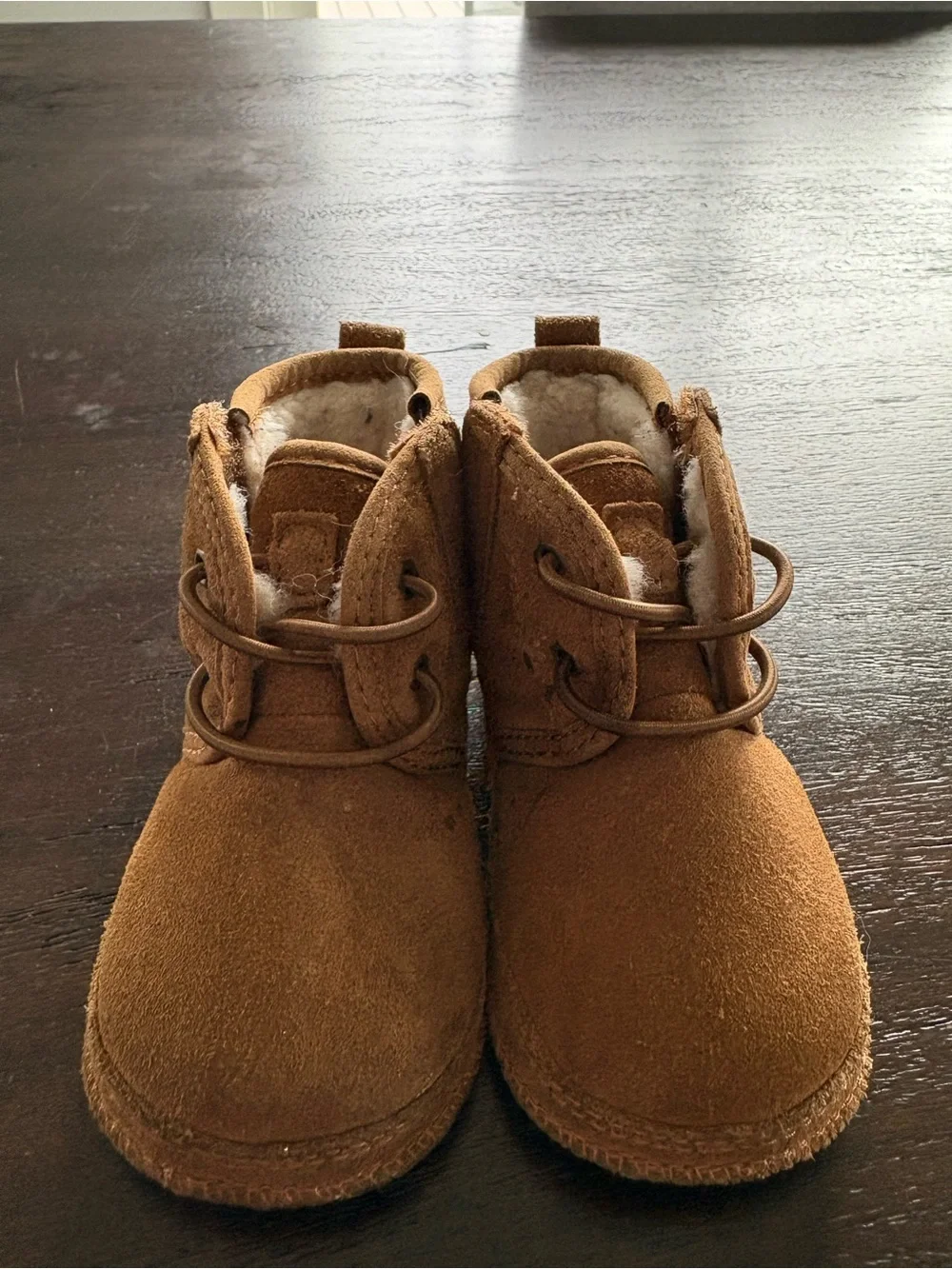 Kids Cozy Lined Suede UGG Boots - Chestnut Brown